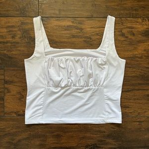 White Cropped Tank